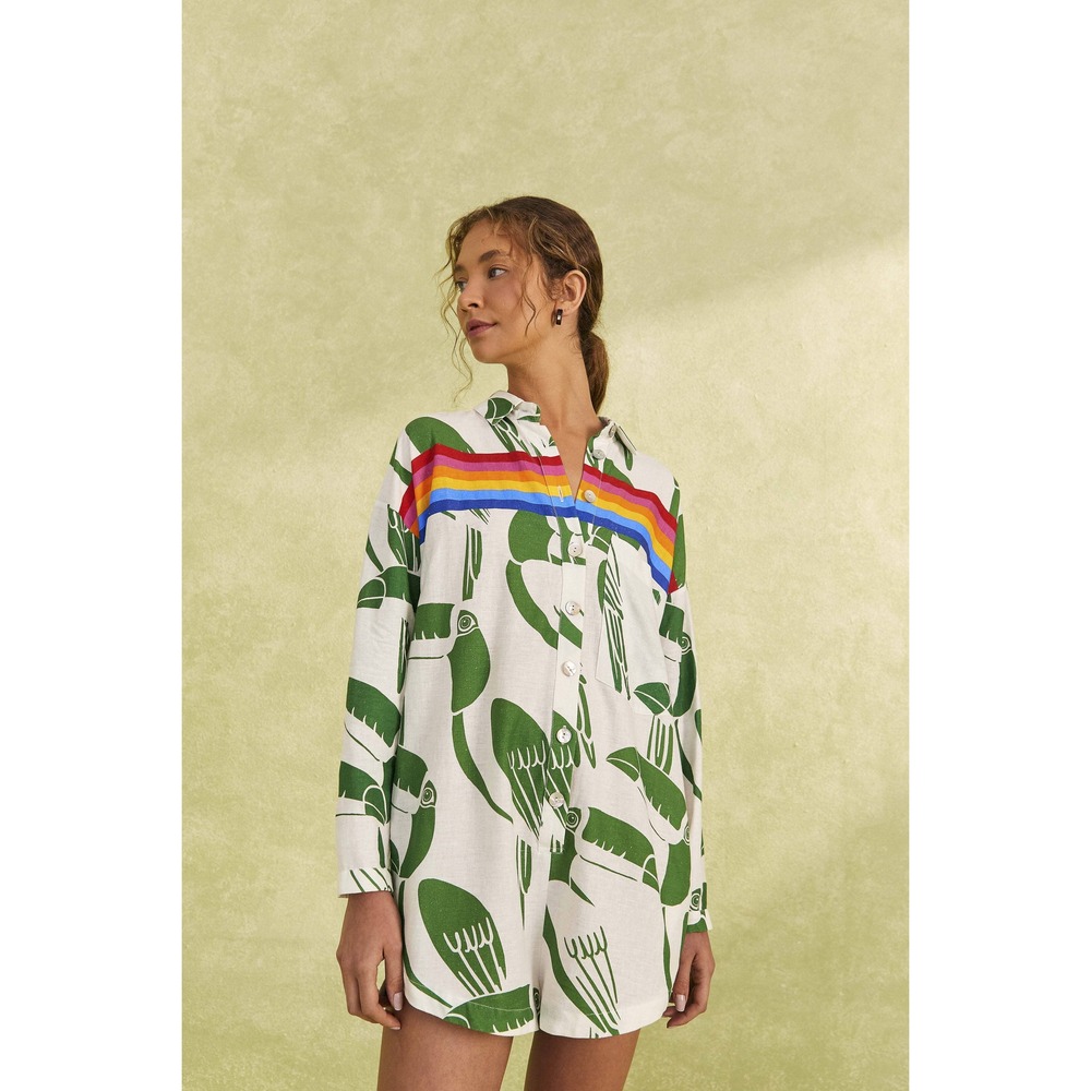 Off-White Rainbow Toucans Romper